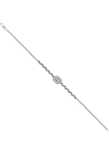 Asansör Şekilli Taşlı Set Beyaz