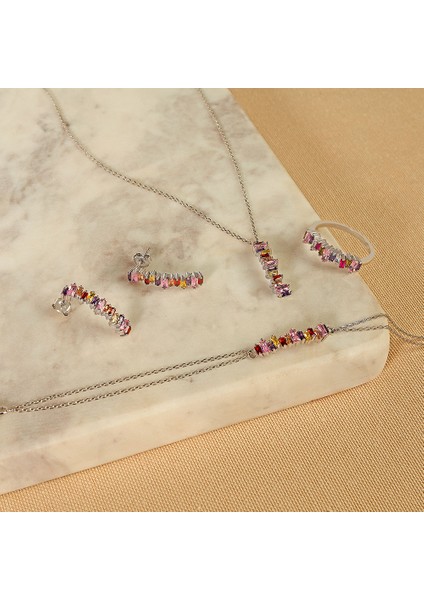 Renkli Taşlı Baget Set Rose fırsatları