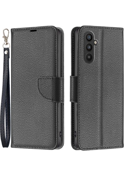 Samsung Galaxy A24 Için 4g Pu Deri Cüzdan Kapağı Litchi Dokusu Flip Stant Telefon Kasası Kayış (Yurt Dışından)