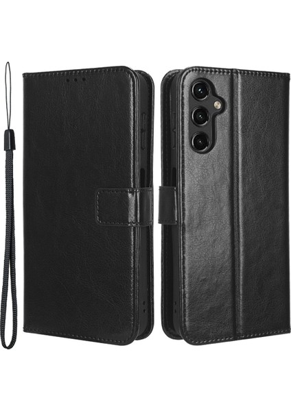 Samsung Galaxy A24 Için 4g Cüzdan Pu Pu Deri Deri Çılgın At Dokusu Stand Folio Flip Telefon Kapağı (Yurt Dışından)