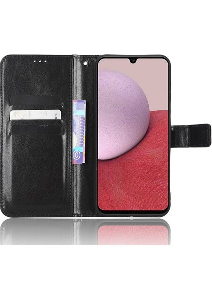 Samsung Galaxy A24 Için 4g Cüzdan Pu Pu Deri Deri Çılgın At Dokusu Stand Folio Flip Telefon Kapağı (Yurt Dışından)