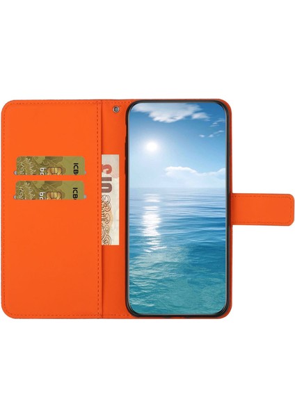 Samsung Galaxy A24 4g Için Damgalı Telefon Kılıfı Stand Cüzdanlı Baskalı Çiçek Deri Telefon Kapağı (Yurt Dışından)