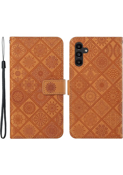 Samsung Galaxy A24 4g Için Damgalı Telefon Kılıfı Stand Cüzdanlı Baskalı Çiçek Deri Telefon Kapağı (Yurt Dışından)