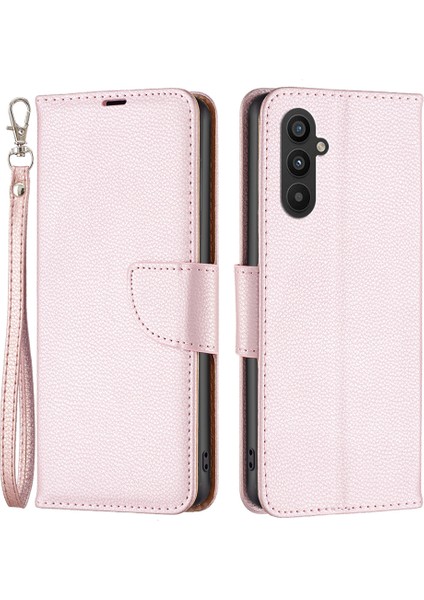 Samsung Galaxy A24 Için 4g Pu Deri Cüzdan Kapağı Litchi Dokusu Flip Stant Telefon Kasası Kayış (Yurt Dışından)