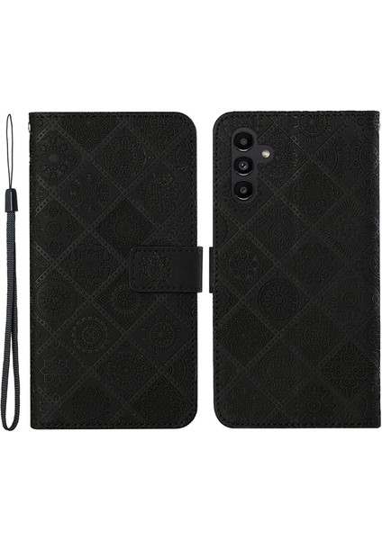 Samsung Galaxy A24 4g Için Damgalı Telefon Kılıfı Stand Cüzdanlı Baskalı Çiçek Deri Telefon Kapağı (Yurt Dışından)
