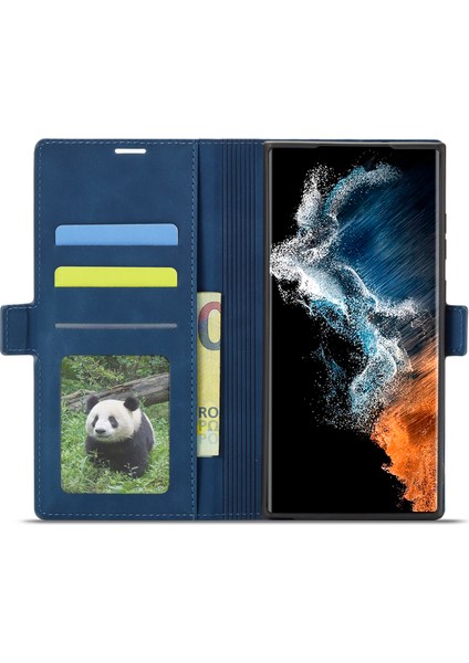 Samsung Galaxy S23 Ultra Anti-Fall Phone Cover Cilt Dostu Deri Deri Stand Cüzdan Cep Telefonu Kılıfı (Yurt Dışından) fiyatları