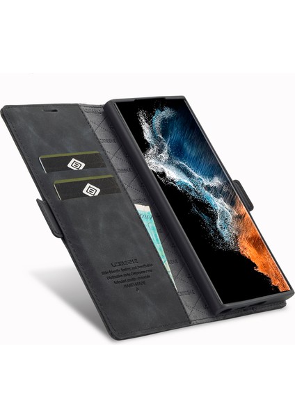Samsung Galaxy S23 Ultra Pu Deri Koruyucu Telefon Kılıfı Cüzdan Standı Manyetik Otomatik Absorlanmış Telefon Kapağı (Yurt Dışından) fiyatları
