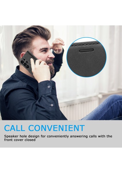 Samsung Galaxy S23 Ultra Pu Deri Koruyucu Telefon Kılıfı Cüzdan Standı Manyetik Otomatik Absorlanmış Telefon Kapağı (Yurt Dışından) indirimleri