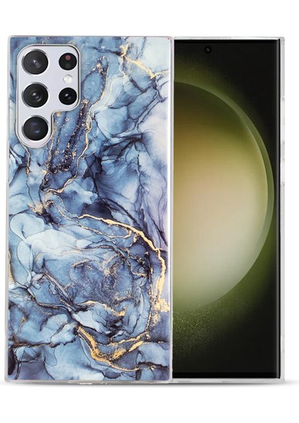 Samsung Galaxy S23 Için Ultra Imd Mermer Desen Anti-Colision Tpu Kılıfı Geri Koruyucu Telefon Kapağı (Yurt Dışından)