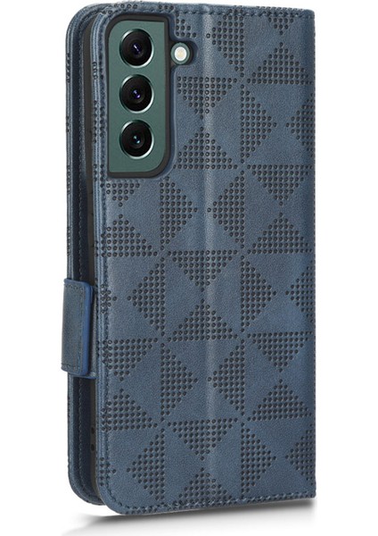 Samsung Galaxy S23 Için Plus Cep Telefon Kılıfı Baskılı Üçgen Desen Telefon Kapağı Pu Deri Cüzdan Bilek Kayışı (Yurt Dışından) indirimleri