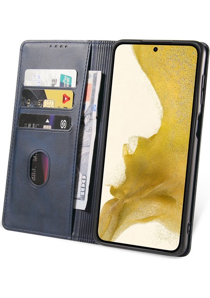 Samsung Galaxy S23 Için Telefon Kılıfı Plus Deri Buzağı Dokusu Manyetik Kapanma Stand Cüzdanı ile Şok Karşıt Telefon Kapağı (Yurt Dışından)