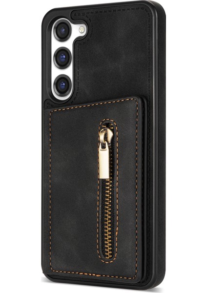 Samsung Galaxy S23 Için Artı Fermuarlı Cep Pu Deri Kaplı Tpu Kasa Kickstand Cüzdan Telefon Kapağı (Yurt Dışından) indirimleri