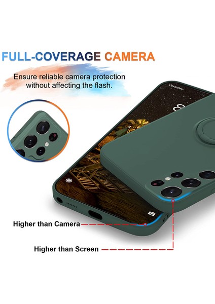 Samsung Galaxy S23 Ultra Yüzük Kickstand Sıvı Silikon Koruyucu Telefon Kapağı Lanyard ile Cep Telefonu Kılıfı (Yurt Dışından) fırsatları