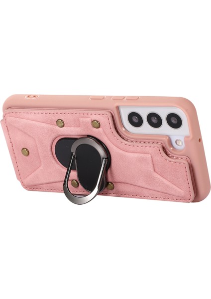 Samsung Galaxy S23 Için Plus Rotary Ring Kickstand Telefon Kılıf Kart Yuvaları Deri Kaplamalı Tpu Kapak (Yurt Dışından) modelleri