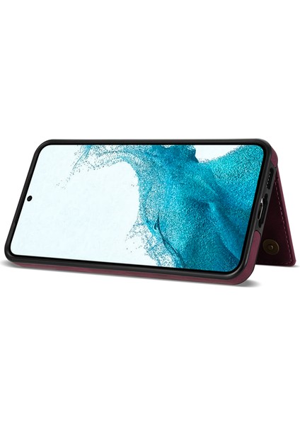 Samsung Galaxy S23 Için Artı Fermuarlı Cep Pu Deri Kaplı Tpu Kasa Kickstand Cüzdan Telefon Kapağı (Yurt Dışından) modelleri