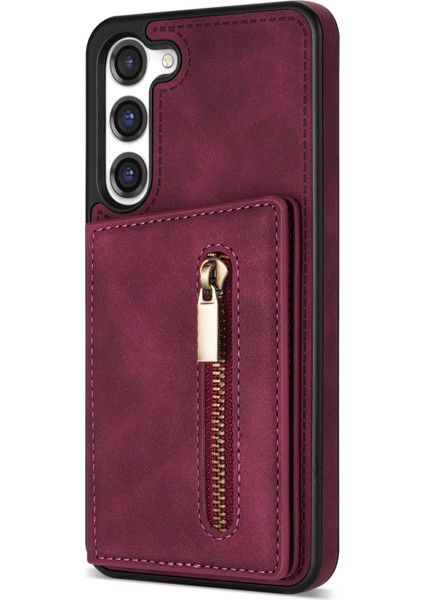 Samsung Galaxy S23 Için Artı Fermuarlı Cep Pu Deri Kaplı Tpu Kasa Kickstand Cüzdan Telefon Kapağı (Yurt Dışından) indirimleri