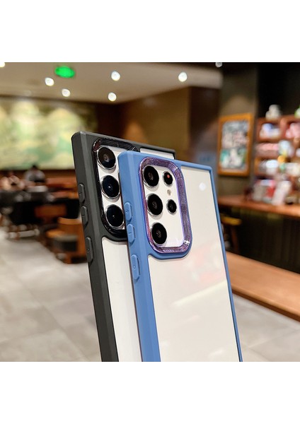 Samsung Galaxy S23 Ultra, Elektrokaplatma Lens Çerçevesi Tpu + Akrilik Anti-Çizelge Anti Tele Kapağı (Yurt Dışından) modelleri