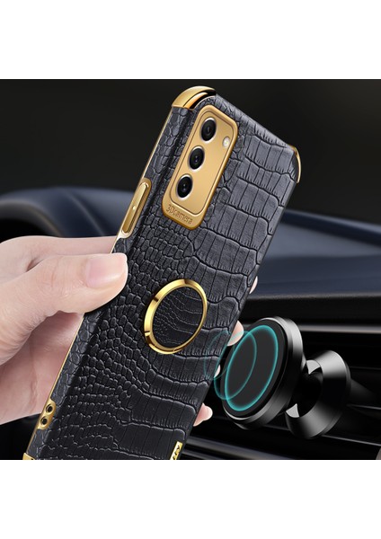 Samsung Galaxy S23 Için Pu Pu Deri Kaplamalı Tpu Kılıf 6d Elektrokaplatma Halkası Kickstand Telefon Kapağı (Yurt Dışından) fırsatları