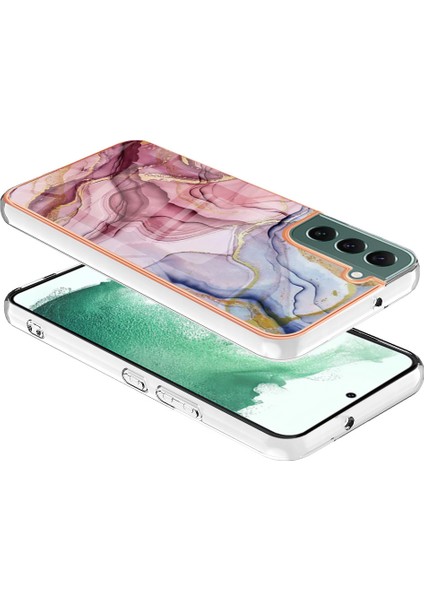 Samsung Galaxy S23 Için Plus Elektrokaplama Çerçevesi Tpu Kapak 2.0mm Imd Mermer Desen Cep Telefonu Kılıfı (Yurt Dışından) modelleri