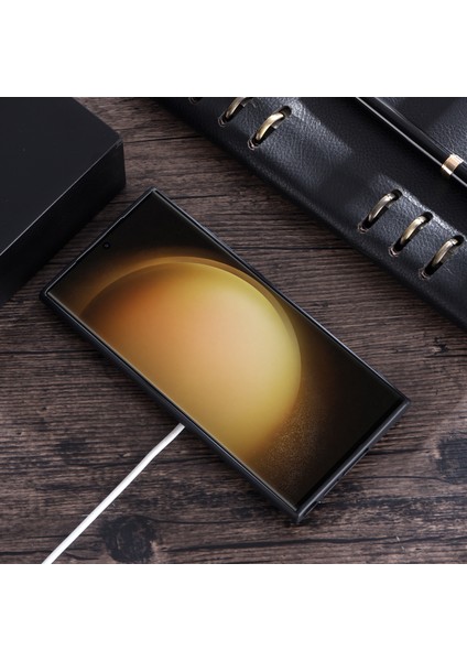 Samsung Galaxy S23 Ultra Cover Için Magsafe Şarj Cihazı Pu Deri Kaplamalı Tpu+Pc Telefon Kılıfı (Yurt Dışından)