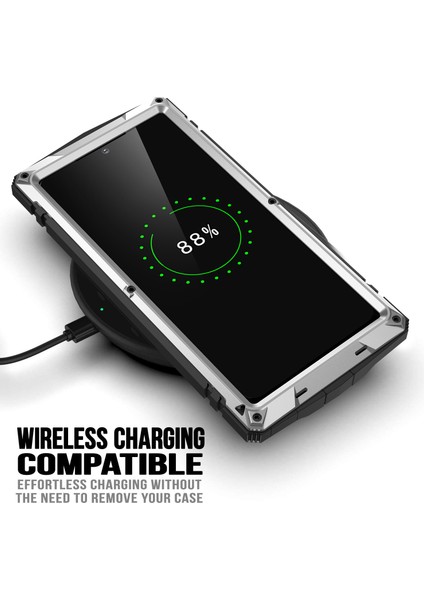 Samsung Galaxy S23 Ultra Pc+Silikon+Metal Su Geçirmez Bırakma Korumalı Kılıf Hafif Cam Ekran Koruyucu ile Gizli Kickstand Back Cover (Yurt Dışından) fiyatları