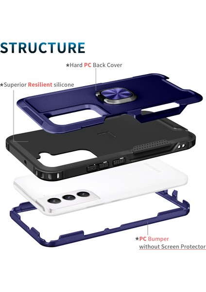 Samsung Galaxy S23 Için Plus Sert Pc+Silikon Telefon Kapağı Dönen Yüzük Tutucu Kickstand Cep Telefon Kılıfı (Yurt Dışından) indirimleri