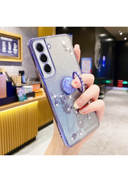 Samsung Galaxy S23 Için Artı Halka Kickstand Çiçek Deseni Rhinestone Dekoru Glitter Yumuşak Tpu Telefon Arka Kapak (Yurt Dışından) fiyatları