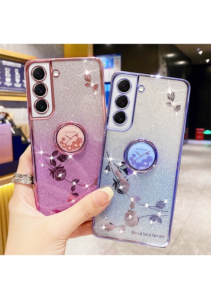 Samsung Galaxy S23 Için Artı Halka Kickstand Çiçek Deseni Rhinestone Dekoru Glitter Yumuşak Tpu Telefon Arka Kapak (Yurt Dışından) indirimleri