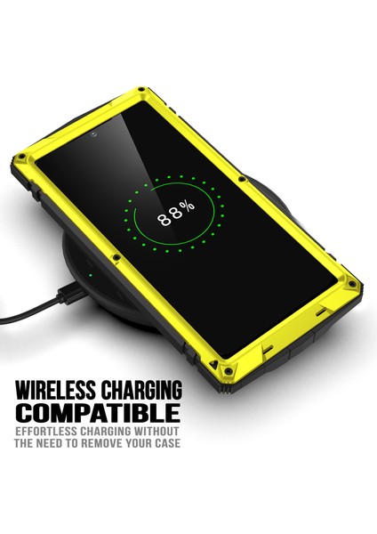 Samsung Galaxy S23 Ultra Pc+Silikon+Metal Su Geçirmez Bırakma Korumalı Kılıf Hafif Cam Ekran Koruyucu ile Gizli Kickstand Back Cover (Yurt Dışından) fiyatları