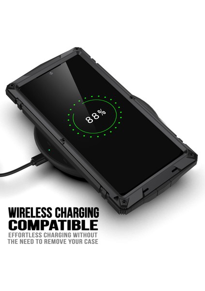 Samsung Galaxy S23 Ultra Pc+Silikon+Metal Su Geçirmez Bırakma Korumalı Kılıf Hafif Cam Ekran Koruyucu ile Gizli Kickstand Back Cover (Yurt Dışından) fiyatları