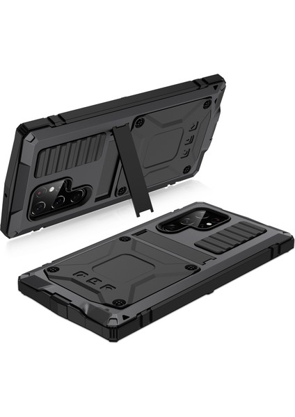 Samsung Galaxy S23 Ultra Pc+Silikon+Metal Su Geçirmez Bırakma Korumalı Kılıf Hafif Cam Ekran Koruyucu ile Gizli Kickstand Back Cover (Yurt Dışından) fırsatları