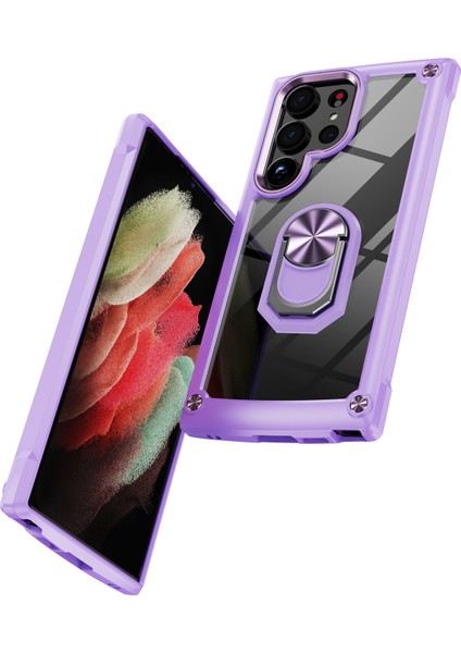 Samsung Galaxy S23 Ultra Metal Yüzük Kickstand Koruyucu Kılıf Pc + Tpu Şok Geçirmez Telefon Geri Kapağı (Yurt Dışından) fiyatları