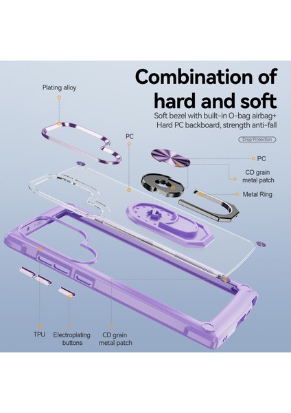 Samsung Galaxy S23 Ultra Metal Yüzük Kickstand Koruyucu Kılıf Pc + Tpu Şok Geçirmez Telefon Geri Kapağı (Yurt Dışından) indirimleri