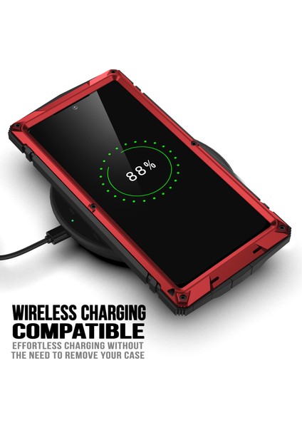 Samsung Galaxy S23 Ultra Pc+Silikon+Metal Su Geçirmez Bırakma Korumalı Kılıf Hafif Cam Ekran Koruyucu ile Gizli Kickstand Back Cover (Yurt Dışından) fiyatları