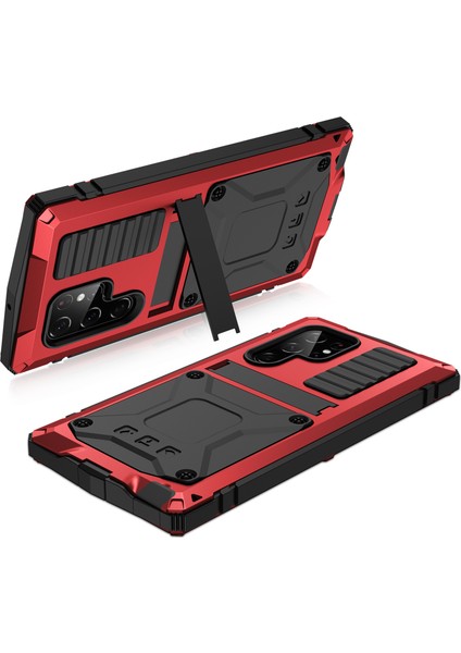 Samsung Galaxy S23 Ultra Pc+Silikon+Metal Su Geçirmez Bırakma Korumalı Kılıf Hafif Cam Ekran Koruyucu ile Gizli Kickstand Back Cover (Yurt Dışından) fırsatları