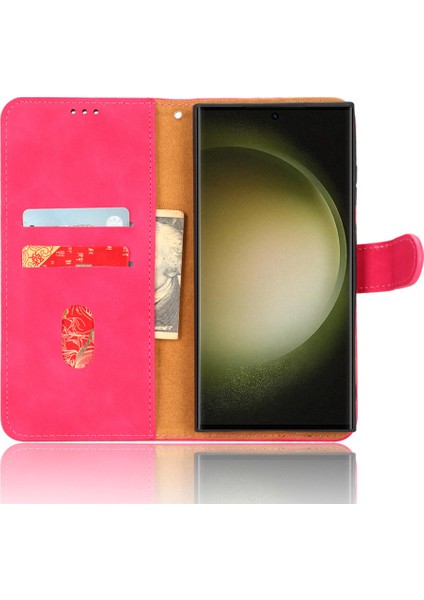 Samsung Galaxy S23 Ultra Cep Telefon Kapağı Kabuğu Cilt Dokunuş Hisset Pu Deri Cüzdan Telefon Stand Kılıfı (Yurt Dışından) modelleri