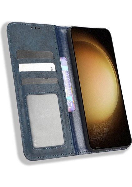Samsung Galaxy S23 Plus Için Telefon Kapağı, Retro Doku Deri Deri Cüzdan Kılıf Koruyucu Telefon Kapağı (Yurt Dışından) modelleri