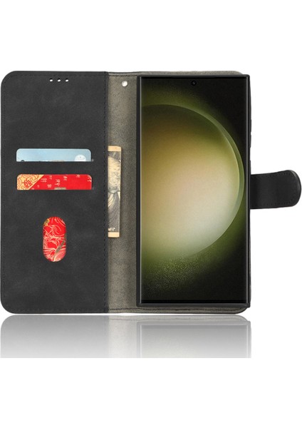 Samsung Galaxy S23 Ultra Cep Telefon Kapağı Kabuğu Cilt Dokunuş Hisset Pu Deri Cüzdan Telefon Stand Kılıfı (Yurt Dışından) modelleri