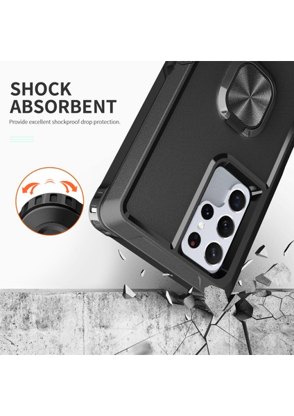 Samsung Galaxy S23 Için Ultra Döner Yüzük Tutucu Kickstand Telefon Kılıfı Pc + Silikon Anti-Çizelge Telefon Kapağı (Yurt Dışından) fırsatları