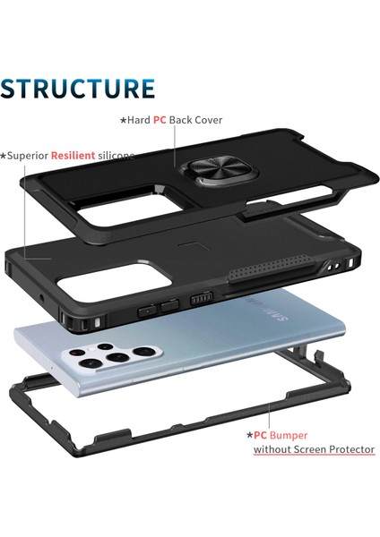 Samsung Galaxy S23 Için Ultra Döner Yüzük Tutucu Kickstand Telefon Kılıfı Pc + Silikon Anti-Çizelge Telefon Kapağı (Yurt Dışından) indirimleri