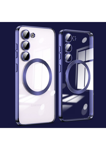 Samsung Galaxy S23 Manyetik Net Kılıf Için Cam Lens Filmi ile Akrilik+Tpu Telefon Kapağı (Yurt Dışından)
