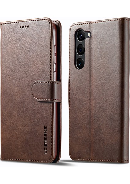 Samsung Galaxy S23 Plus Için Şok Geçirmez Telefon Kılıfı, Buzağı Dokusu Manyetik Toka Pu Deri Cüzdan Stand Koruyucu Cep Telefonu Kapağı (Yurt Dışından)