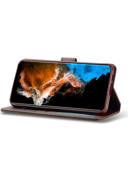 Samsung Galaxy S23 Plus Için Şok Geçirmez Telefon Kılıfı, Buzağı Dokusu Manyetik Toka Pu Deri Cüzdan Stand Koruyucu Cep Telefonu Kapağı (Yurt Dışından) modelleri
