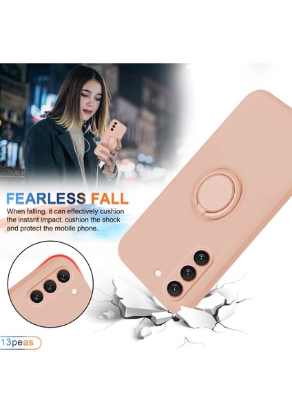 Samsung Galaxy S23 Için Plus Koruyucu Telefon Kılıfı Yüzük Kickstand Sıvı Silikon Telefon Kapağı Lanyard ile (Yurt Dışından) modelleri