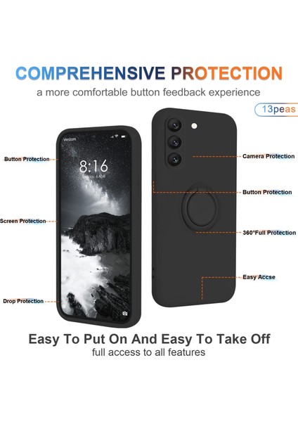 Samsung Galaxy S23 Için Plus Koruyucu Telefon Kılıfı Yüzük Kickstand Sıvı Silikon Telefon Kapağı Lanyard ile (Yurt Dışından) fırsatları