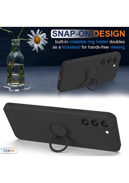 Samsung Galaxy S23 Için Plus Koruyucu Telefon Kılıfı Yüzük Kickstand Sıvı Silikon Telefon Kapağı Lanyard ile (Yurt Dışından) indirimleri