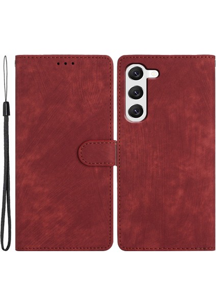 Samsung Galaxy S23 Için Artı Deri Cüzdan Kabuk Düz Renkli Cilt Dokunuşu Katlama Standı Telefon Çantası (Yurt Dışından)