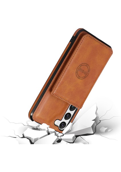 Samsung Galaxy S23 Için Plus Kart Tutucu Telefon Kılıfı Pu Deri Kaplamalı Tpu Kickstand Araba Montajı Metal Sayfası (Yurt Dışından) indirimleri