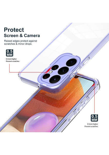 Samsung Galaxy S23 Ultra 3'ü 1 Arada Telefon Kapağı Anti Drop Tpu Back Plaka + Pc Kamera Yüzük Telefon Hibrit Kılıf (Yurt Dışından) modelleri