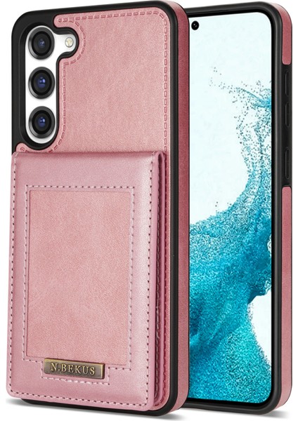 Samsung Galaxy S23 Artı Rfıd Engelleme Kartı Tutucu Kickstand Pu Deri Kaplamalı Tpu Kasa Şok Geçirmez Telefon Kapağı (Yurt Dışından)